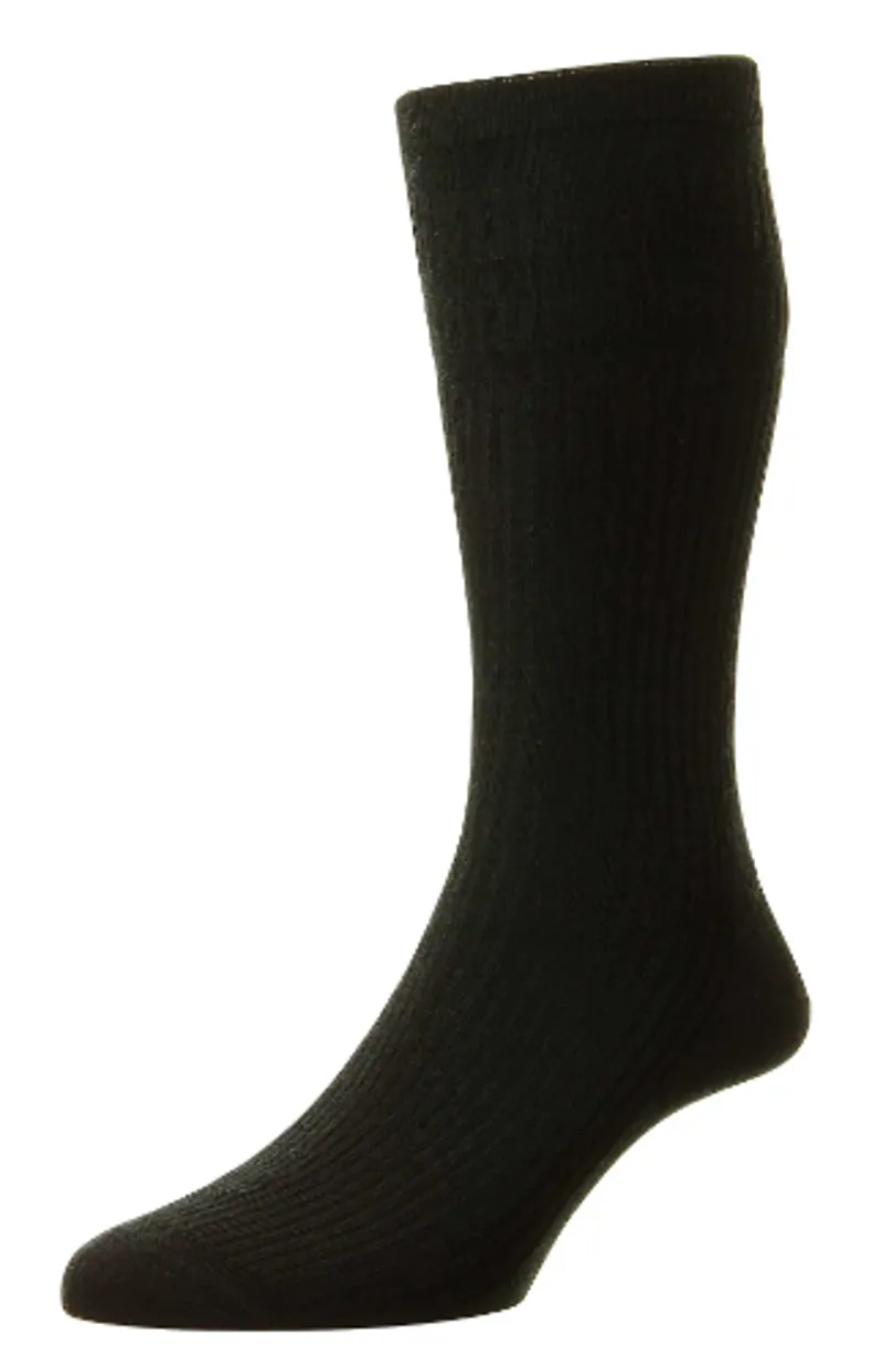 HJ Hall Unisex The Original Wool Softop Socks in Black